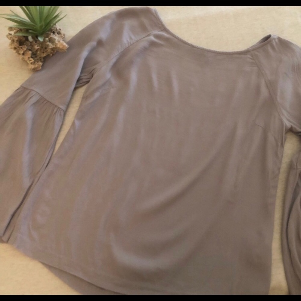 Bell Sleeve Taupe Banana Republic Blouse